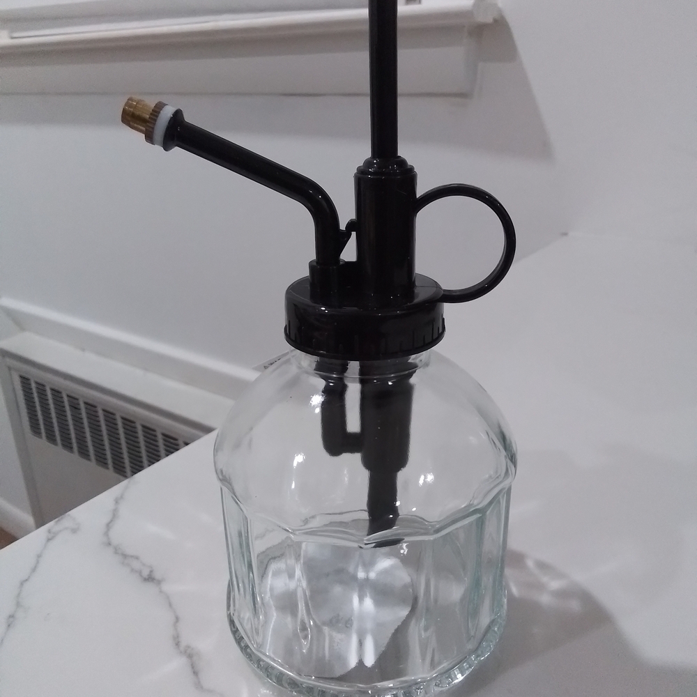 Glass Plant Mister with Black Nozzle